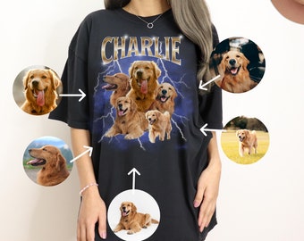 T-shirt personalizzata per animali domestici T-shirt personalizzata per animali domestici anni &#39;90 T-shirt per cani da compagnia Bootleg - Camicia per cani personalizzata