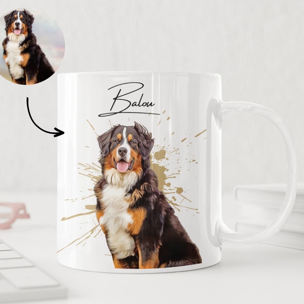 Gepersonaliseerde huisdiermok met huisdierfoto + naam Aangepaste hondenmok Hond koffiemok gepersonaliseerd - huisdiermokken