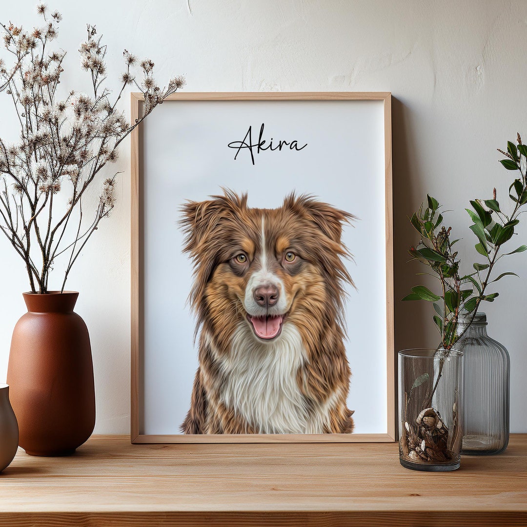 Personalized Pet Portraits From Pet Photo Digital Dog Portrait Custom ...