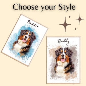 Personalisiertes Tierportraits mit Haustierfoto Digitales Hundeportrait Individuelles Tierportrait Haustier Geschenke Katzenportraits Poster Bild 7