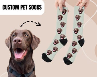 Personalized Pet Photo Socks Personalized Socks with Photo Dog Face Socks Cat Face Socks Custom Pet Socks