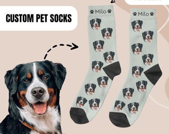 Personalized Pet Photo Socks Personalized Socks with Photo Dog Face Socks Cat Face Socks Custom Pet Socks