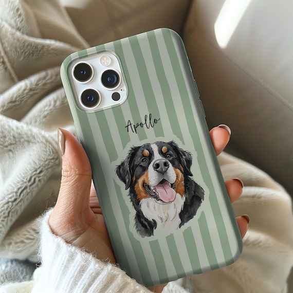 Individuelle Haustier Handyhülle mit Foto + Name Porträt für iPhone + Samsung, Personalisierte Hunde Handyhülle Katzen Handyhülle Geschenk