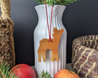 Holzanhänger Reh, Weihnachtsbaumschmuck, Baumbehang, Baumanhänger, Dekoration