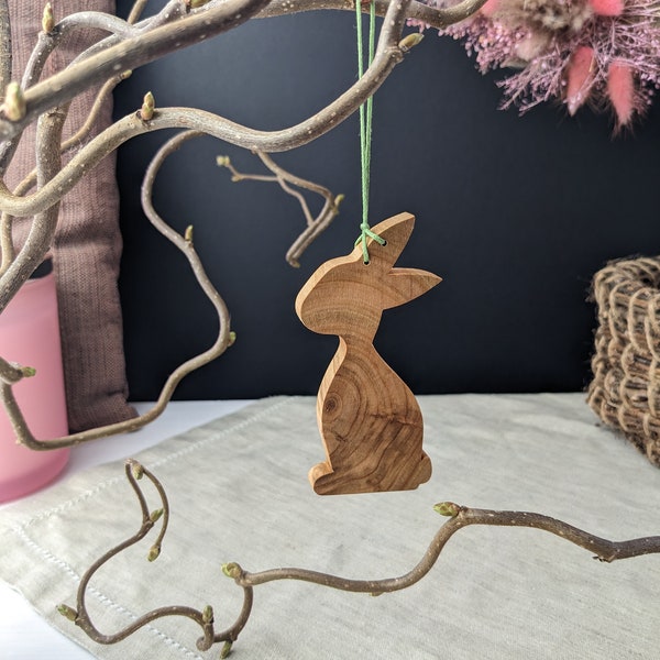 Holzanhänger Hase, Hasenmutter, Osterhase, Geschenkanhänger, Osterschmuck, Dekoration