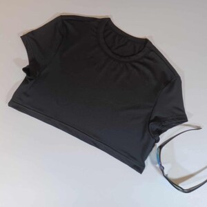 Mens Black Muscle Crop Top, Form Fitting, Mens Muscle Half T Shirt, Gay T Shirt, Gym Gifts, Fitted T Shirt, Sissy, Gay Gifts, Sissy Clothes