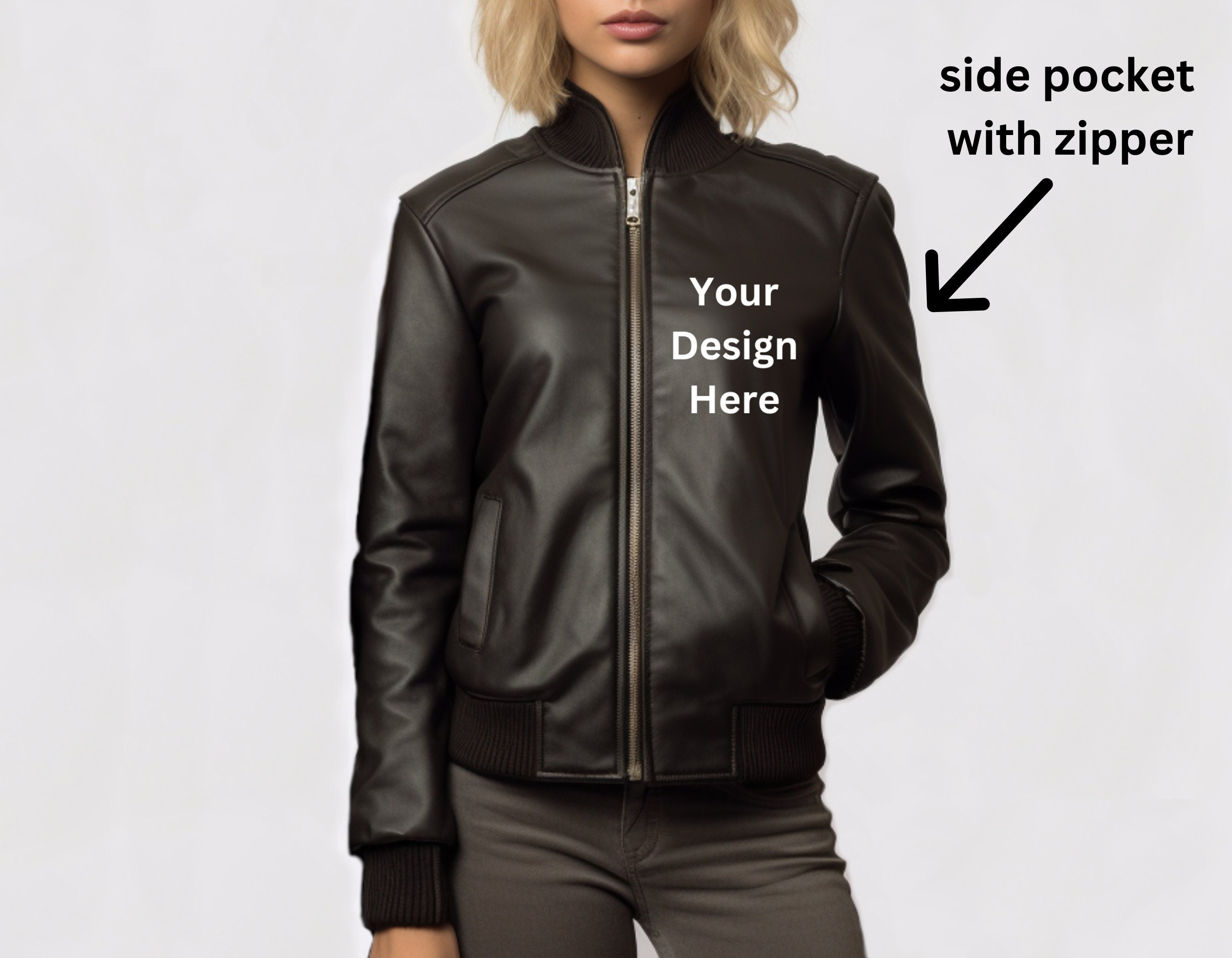 Unisex Custom Made to Order Jacket, Embroidered Faux Leather Jacket ...