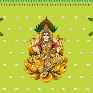 Traditional Varamahalakshmi Backdrop Cloth for Festival Decoration /Varamahalakshmi Pooja Event Home Decoration/Lakshmi Devi Size (5 x 8) FT