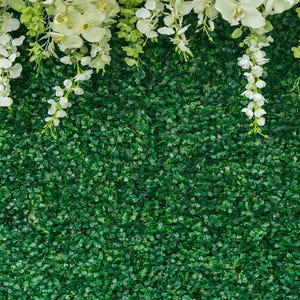 Fondo verde con flores, hojas verdes, flores blancas, fondos de fotos para bodas, ceremonias, cumpleaños, decoración, tamaño (5x8) pies