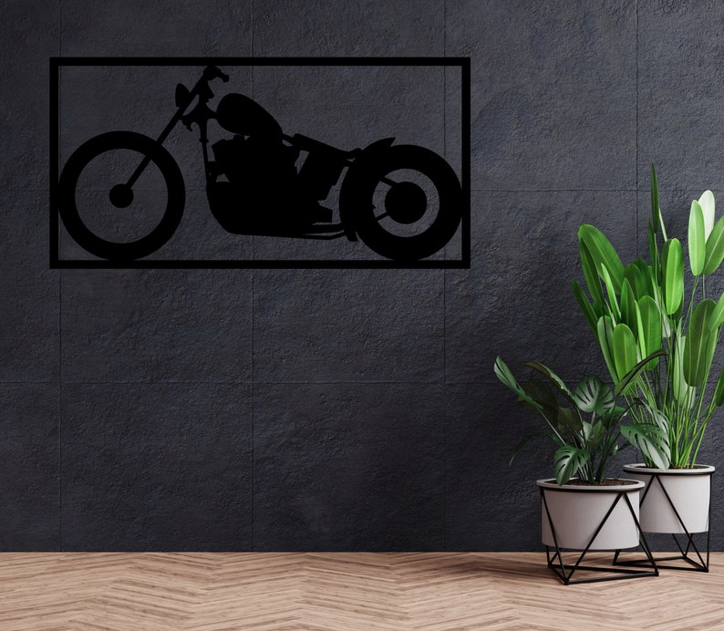 Motorcycle Metal Wall Art, Minimalist Metal Art Work, Motorcycle Art