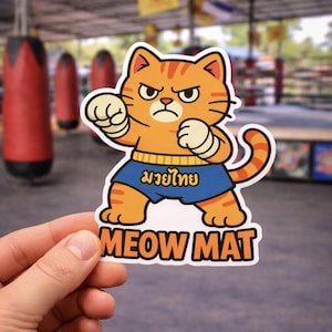 Pegatinas de gatos de Muay Mat Meow Mat Muay Thai