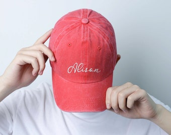 Personalized Embroidered Hat, Custom Washed Baseball Cap, Custom Your Text Hat, Unisex Ball Cap, Fathers Day Gift, Personalized gift