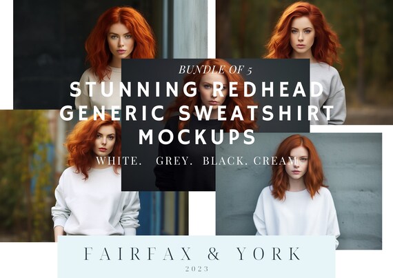 Sweatshirt Mockups Generic Sweatshirts Redheaded Women Redhead Sweater Sweat Shirt Mockup Bundle Printable Digital Download Etsy UK