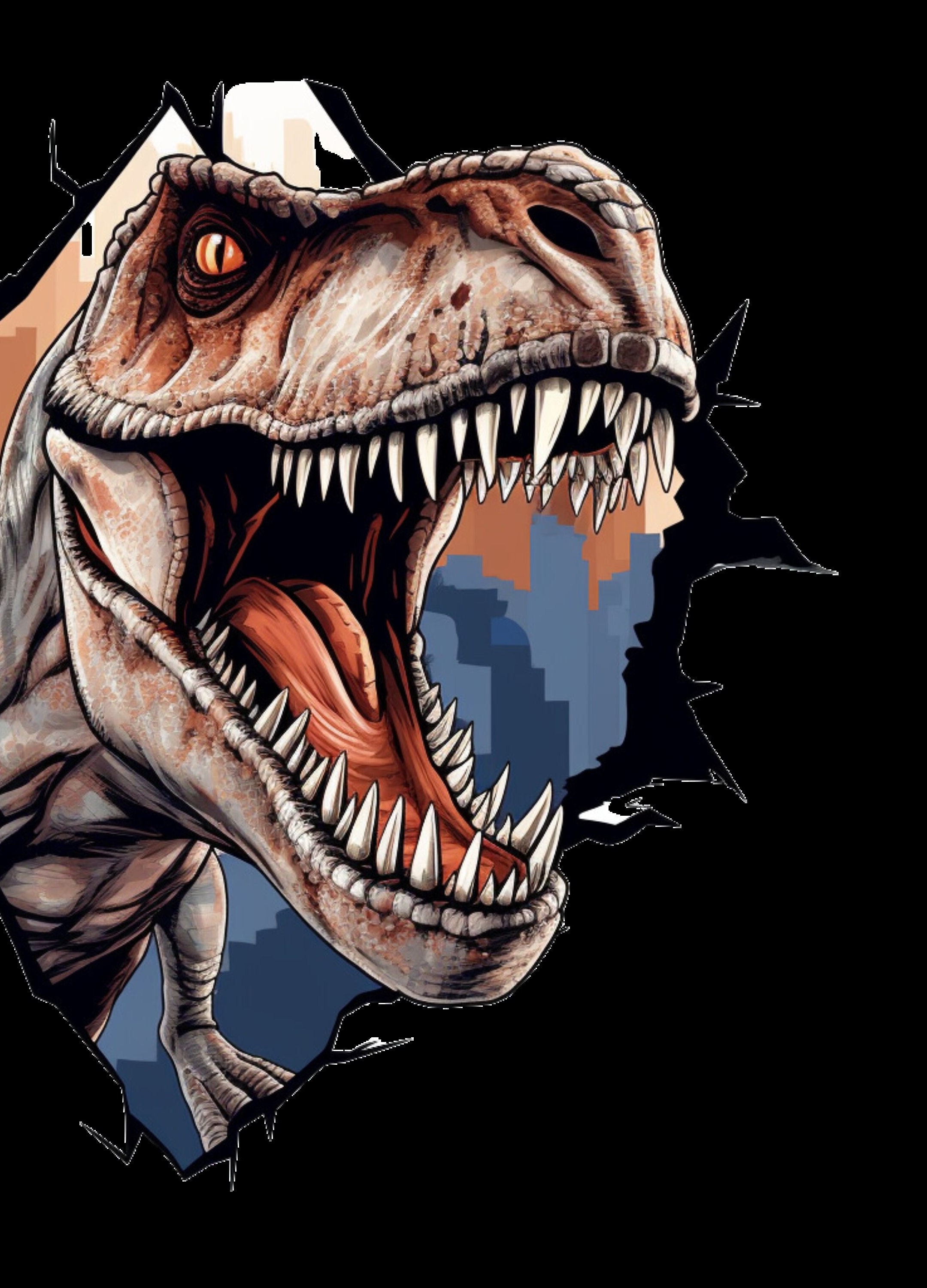 Dinosaur Coming Out of Wall Sublimation SVG PNG, Dino Hole in Wall, Dinosaur Breaking Through