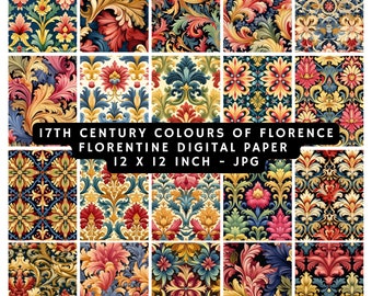 17th Century stunning florentine celebration digital paper, florentine festival shades, paper craft, digital florentine paper