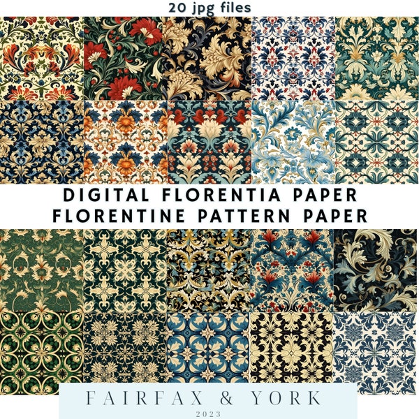 florentine paper, digital paper, florentine, paper craft, digital florentine paper, paper pattern, renaissance paper, scrapbook paper