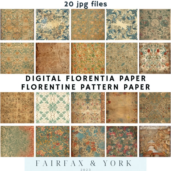 florentine paper, vintage, aged, shabby, digital paper, florentine, paper craft, digital florentine paper, paper pattern, renaissance paper