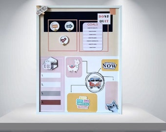 Planner, Magnetic board, Magnetic dry erase board, Message and Notes board, Vision board, Heand made magnets, Magnetic picture, Memo board