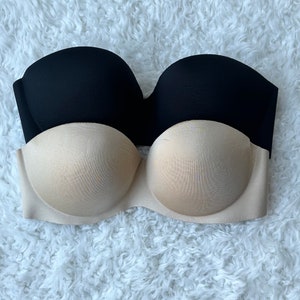Women Seamless Push Up Strapless Bra, Wireless Bra with Extensions