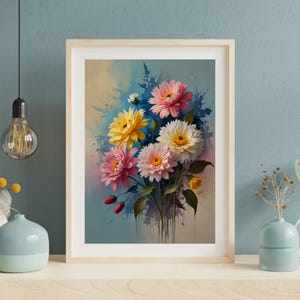 Watercolor Floral Print: Vibrant Botanical Flowers (Digital Download)