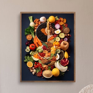 Cultural Foods Kitchen Print: Diverse Culinary Art (Digital Download)