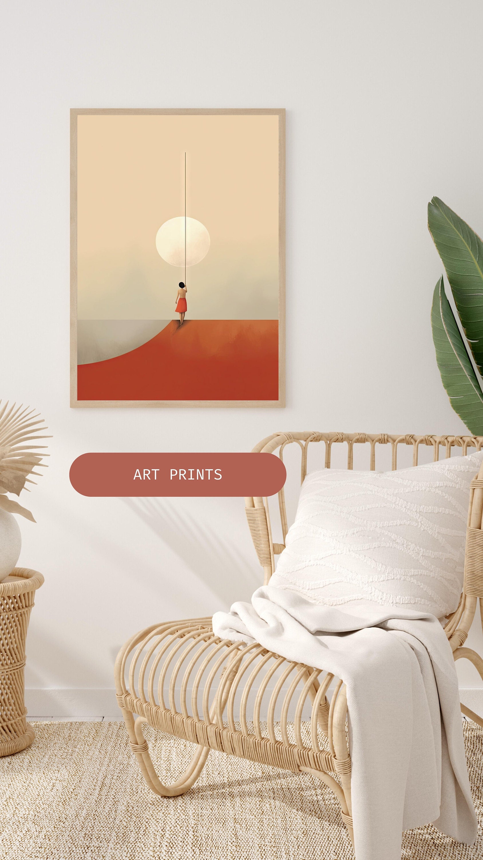 Boho Girl Wall Art Aesthetic Wall Art Bohemian Style Home Etsy