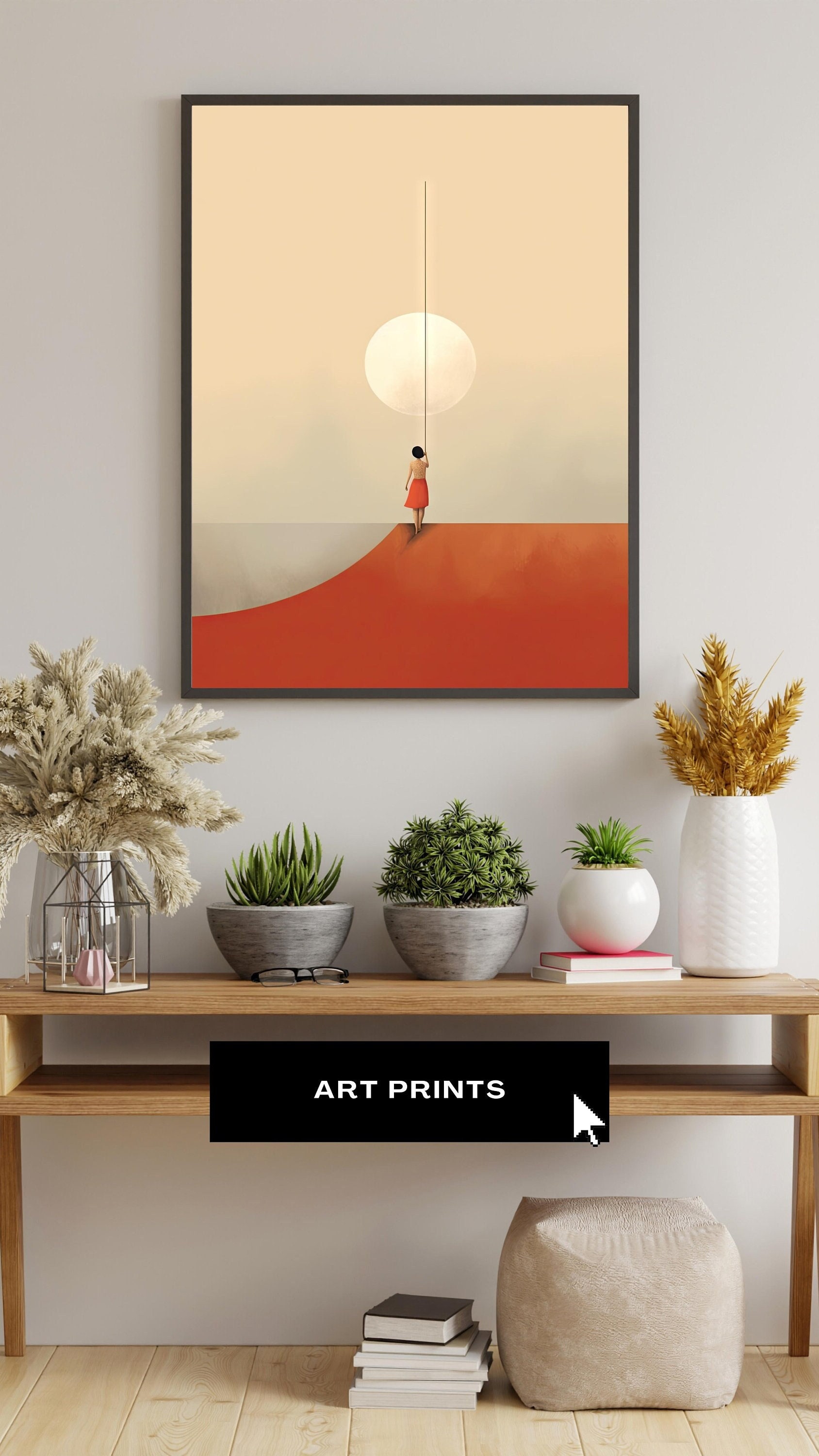 Boho Girl Wall Art Aesthetic Wall Art Bohemian Style Home Etsy