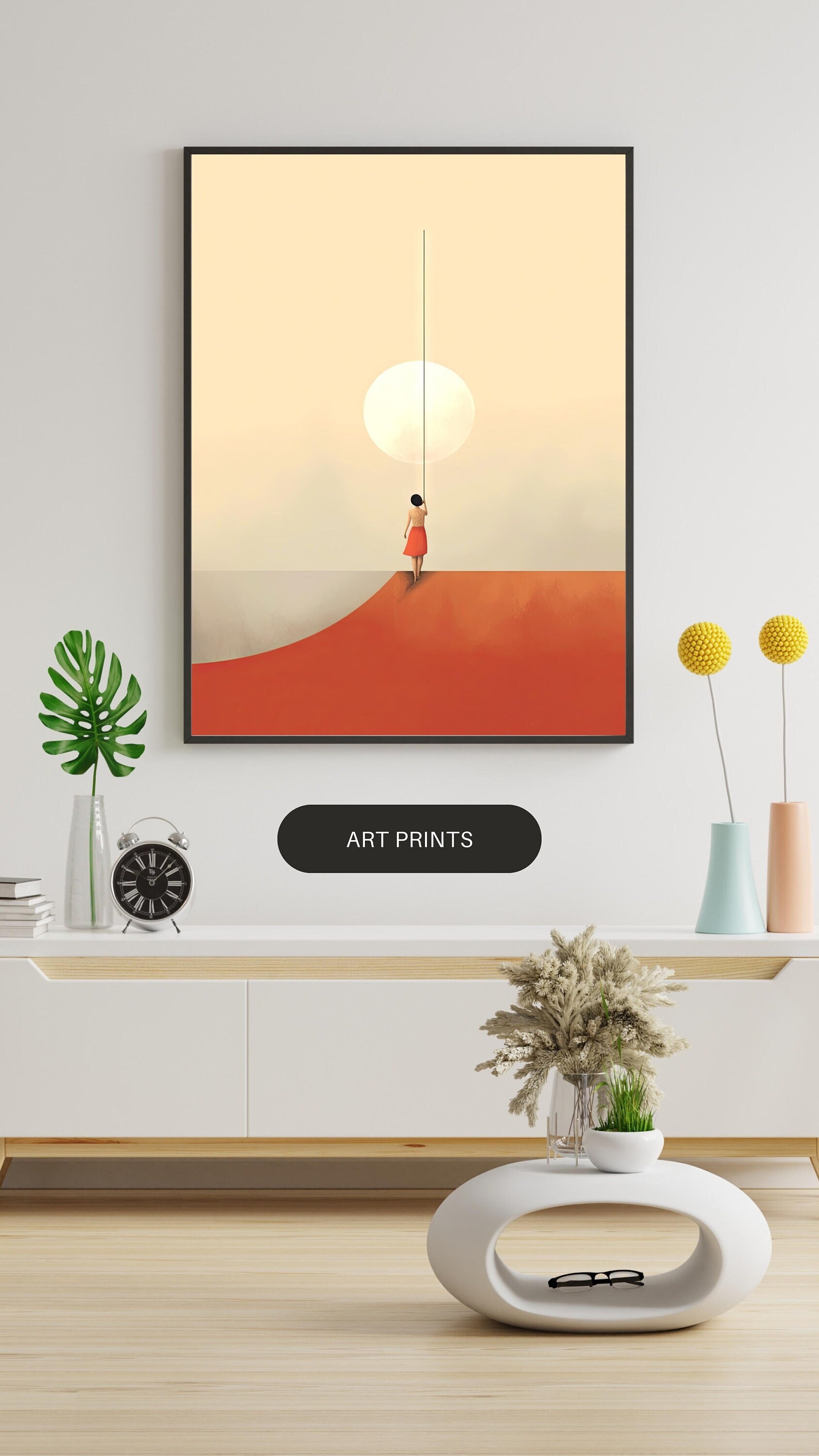 Boho Girl Wall Art Aesthetic Wall Art Bohemian Style Home Etsy