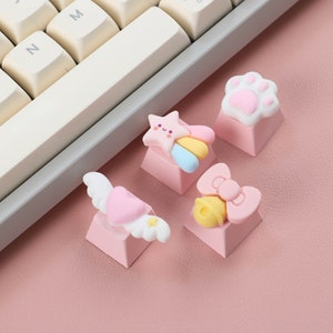 Kawaii Keycaps, Pink Cute Keycap, Anime Keycaps, Pink Keycap, 3d Keycaps, Cute Keyboard Accessories, Cartoon Keycap, Esc Keycap, Resin Gift