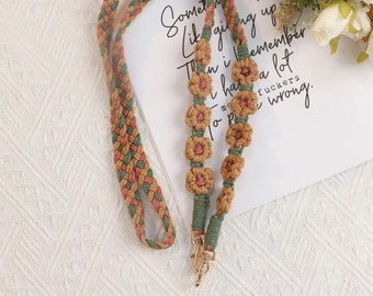 crochet lanyard, handmade necklace, neck decor, handmade lanyard, cute lanyard