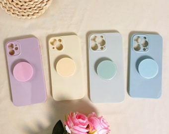 Cute iPhone 15 Case With Stand, Macaron Color, iPhone15/14/13/12/11, iPhone15/14/13/12/11 Pro Case, iPhone15/14/13/12/11 Pro Max Phone Case