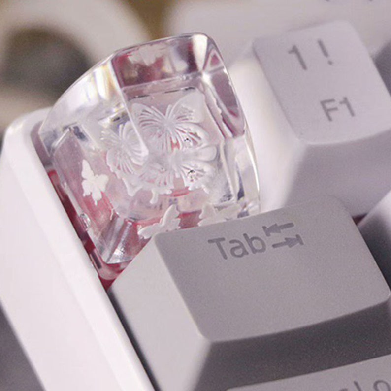 Resin Butterfly Keycaps Handmade Keycaps Kawaii Keycaps Etsy