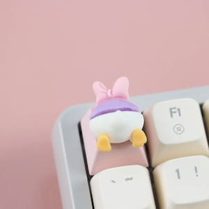 Cartoon Resin Keycap, Character Keycaps, Esc Keycap, Mechanical Keycap, Custom Cute Keyboard, Kawaii Keyboard Decoration, Office Accessories Daisy Duck