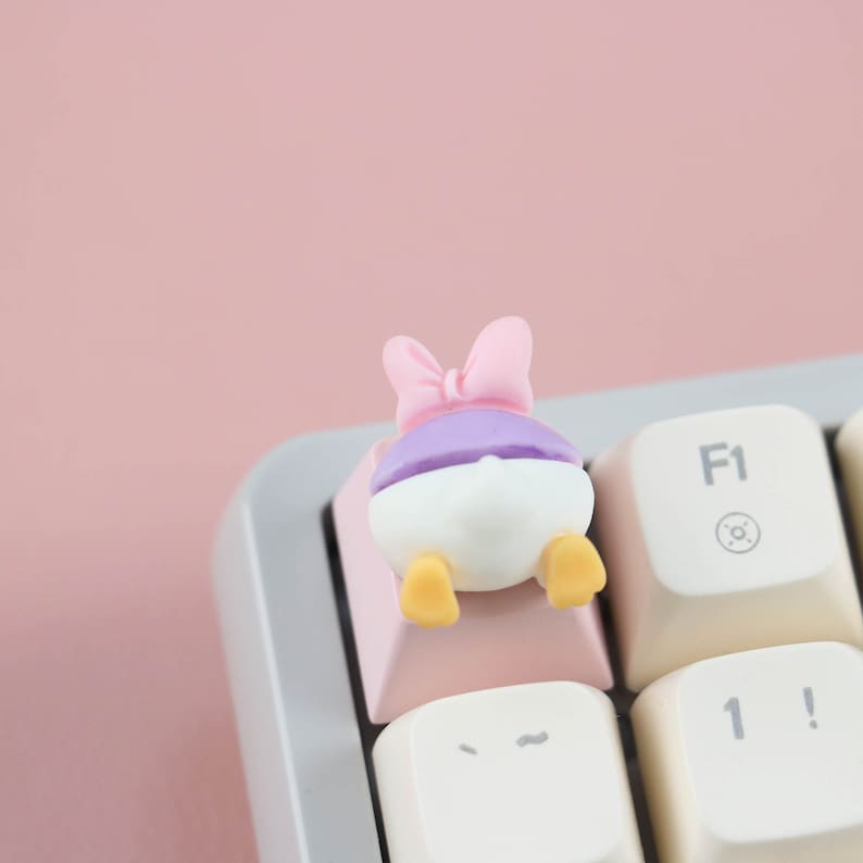 Cartoon Resin Keycap, Character Keycaps, Esc Keycap, Mechanical Keycap, Custom Cute Keyboard, Kawaii Keyboard Decoration, Office Accessories Daisy Duck