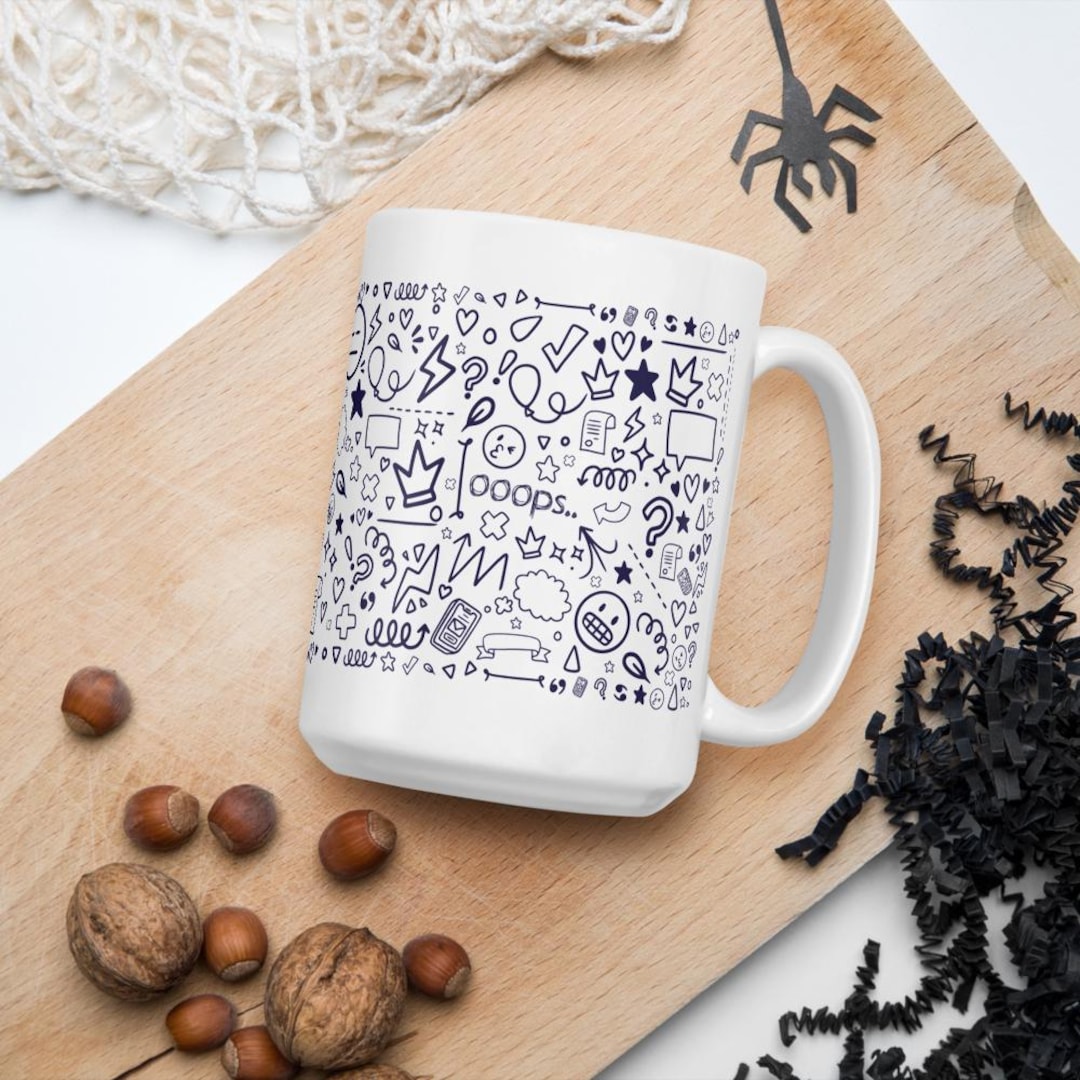 Funny Doodle Coffee Mug – Hand-drawn Sketch Art - Etsy