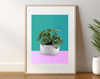 Peperomia Plant Print: Modern Houseplant Wall Art (Digital Download)