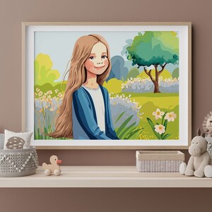 Printable Girls Bedroom Decor, Watercolor Art, Baby Girl Nursery Print, Girls Room Decor, Baby Girl Nursery Wall Art