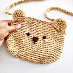 Children Crochet Bag Pattern, Crochet Bear Bag, Crochet Bags Tutorial, Easy Crochet Bag, Bear Crochet Animal Pattern