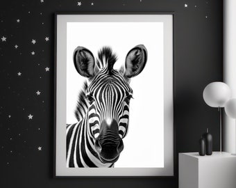 Zebra Black and White Print, Zebra Prints, Zebra Wall Art, Nursery Wall Art, Safari Nursery Decor, Safari Animal Prints