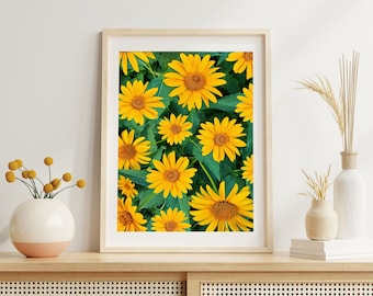 Yellow Daisy Floral Art Print: Botanical Home Decor (Digital Download)