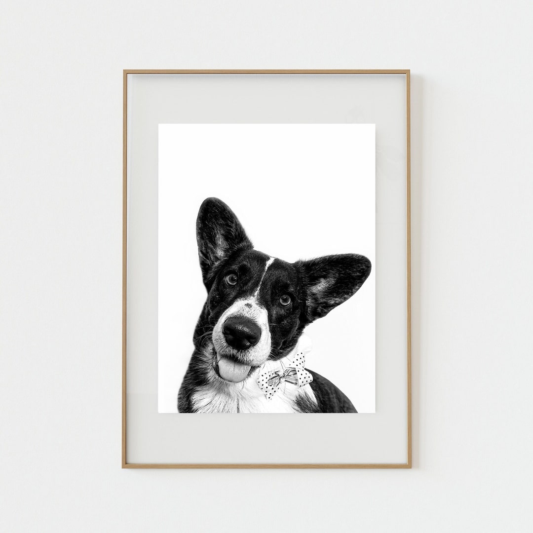 Print Dog Printable Art Dog Wall Art Black and White Etsy
