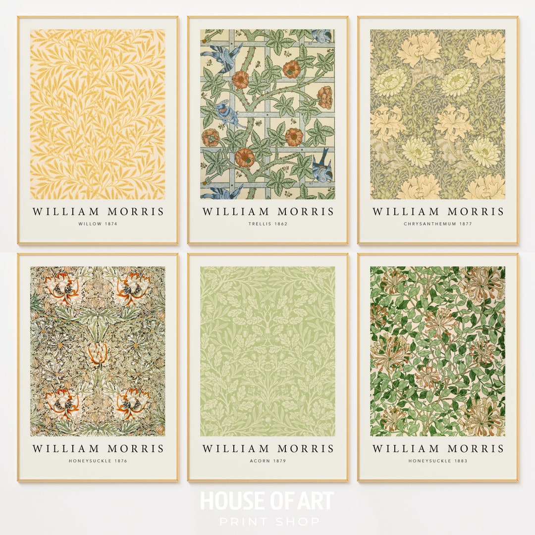 William Morris Set of 6 Prints, Art Nouveau Print, Exhibition Print Set ...