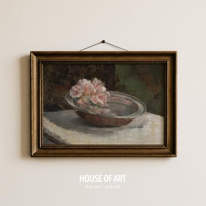 Hydrangea Painting, Nancy Meyers Decor, Vintage Pink Flowers Art, Love Shack Fancy Floral Artwork, Cottagecore Print, Coquette Room Decor