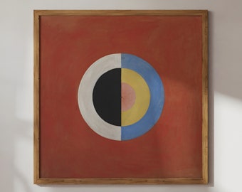 Abstract Square Art Print, Circle Composition, Colorful Wall Art, Geometric Painting, Gallery Wall Print, Minimal PRINTABLE Wall Art
