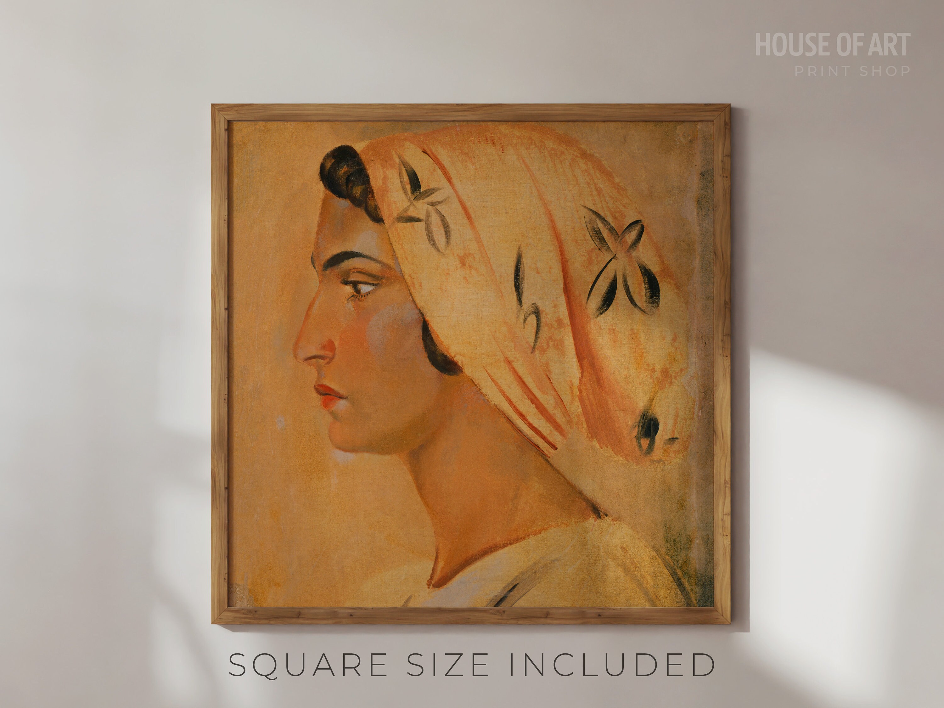 Portrait of a Girl PRINTABLE Art, En Profil Woman Instant Download ...