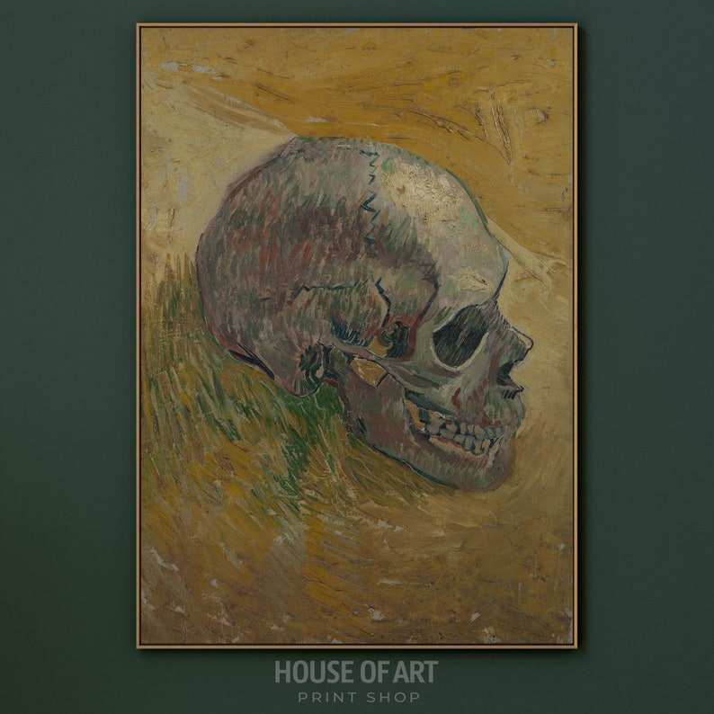 Skull Painting, Gothic Vanitas Still Life, Death Art Print, Halloween ...