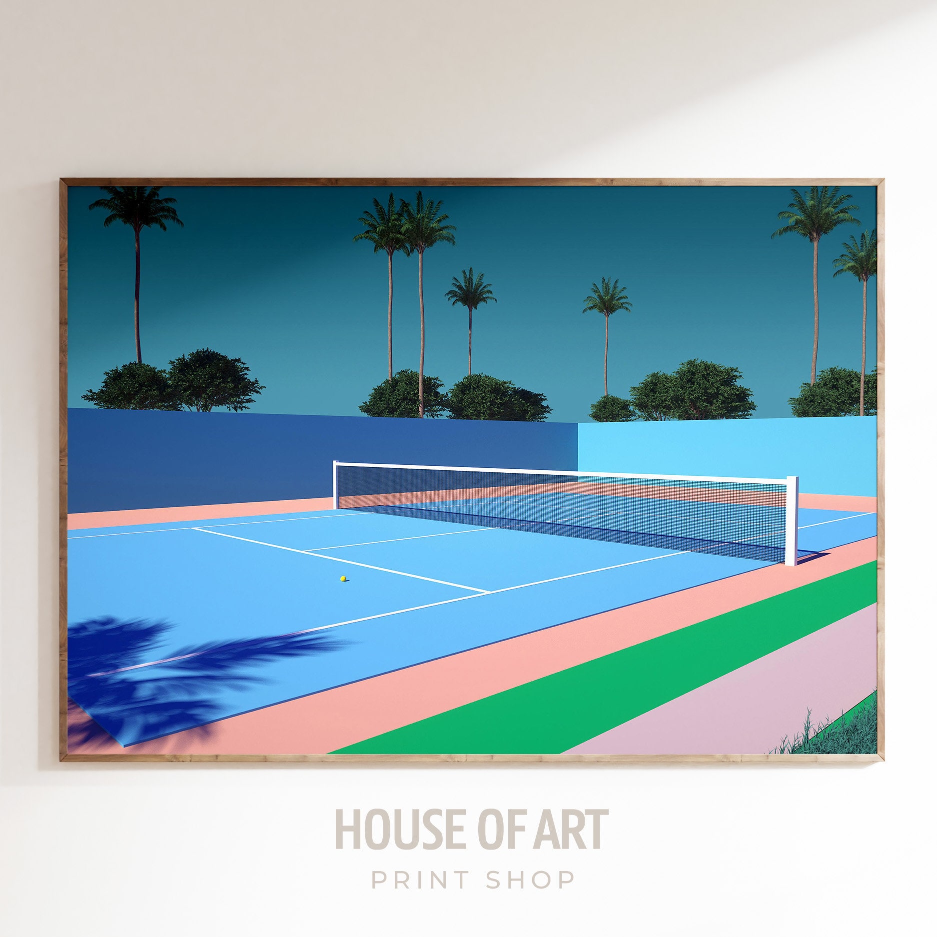Hiroshi Nagai Tennis Court Print | Japanese City Pop Wall Art