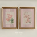 Hydrangea Prints, Nancy Meyers Aesthetic Striped Art Set, Vintage Floral Poster, Country Cottagecore Wall Art, Preppy Pink Coquette Decor product logo