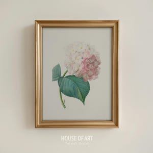 Hydrangea Print, Love Shack Fancy Pink Floral Poster, Nancy Meyers Aesthetic Country Cottagecore Wall Art, Preppy Pink Coquette Dorm Decor
