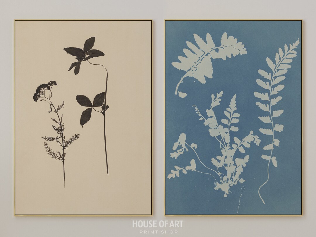 Conjunto de 2 obras de arte IMPRIMIBLES, Galería Wall Minimal Botanics ...